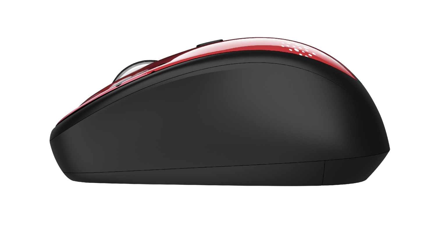 Yvi Wireless Mouse - red brush-Side
